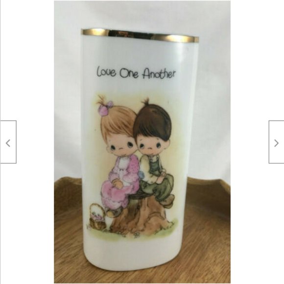 Vtg Precious Moments 5.75" Flower Vase Love One Another Enesco Japan 1980 - Picture 1 of 5